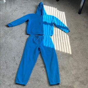 Esprit organic cotton Kids Blue Hooded Sweatshirt and Jogger Set size 10-12